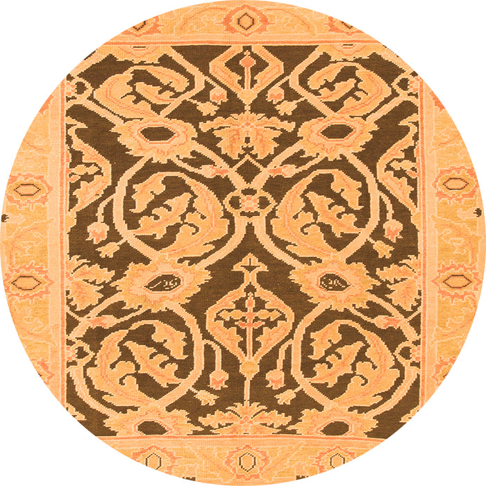 Round Abstract Orange Modern Rug, abs1139org