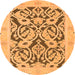 Round Abstract Orange Modern Rug, abs1139org