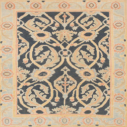 Square Machine Washable Abstract Dark Almond Brown Rug, wshabs1139
