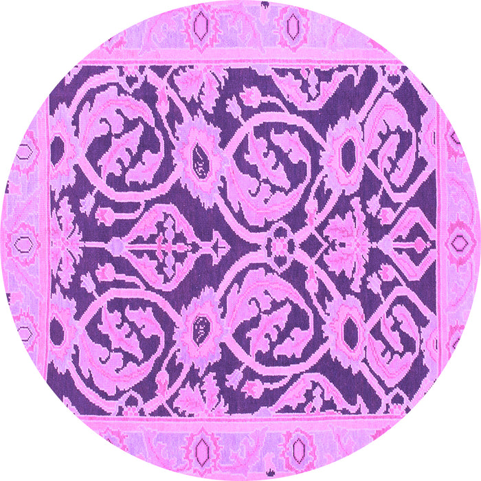 Round Abstract Purple Modern Rug, abs1139pur