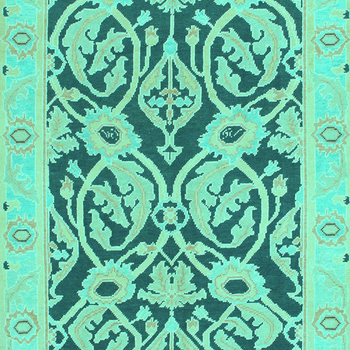 Machine Washable Abstract Turquoise Modern Area Rugs, wshabs1139turq