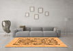 Machine Washable Abstract Orange Modern Area Rugs in a Living Room, wshabs1139org