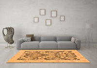 Machine Washable Abstract Orange Modern Rug, wshabs1139org