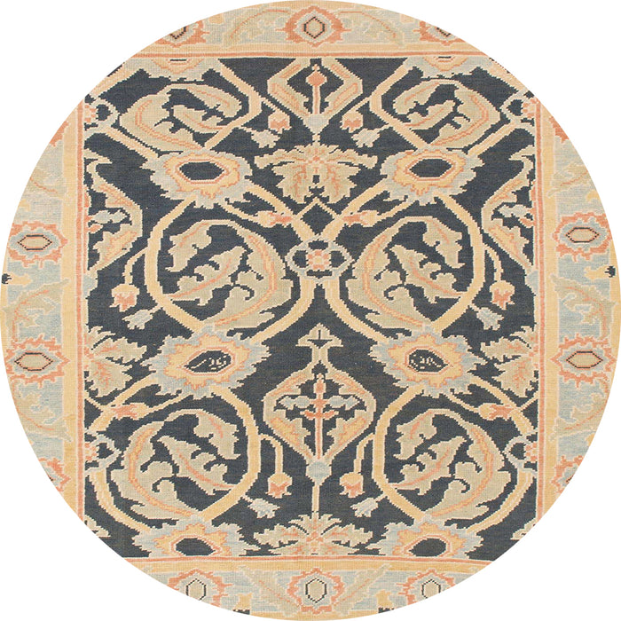 Square Abstract Dark Almond Brown Modern Rug, abs1139