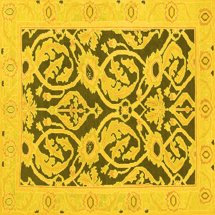 Square Machine Washable Abstract Yellow Modern Rug, wshabs1139yw