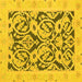 Square Machine Washable Abstract Yellow Modern Rug, wshabs1139yw