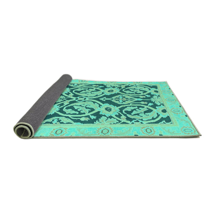 Sideview of Abstract Turquoise Modern Rug, abs1139turq