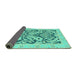 Sideview of Abstract Turquoise Modern Rug, abs1139turq