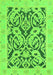 Machine Washable Abstract Green Modern Area Rugs, wshabs1139grn