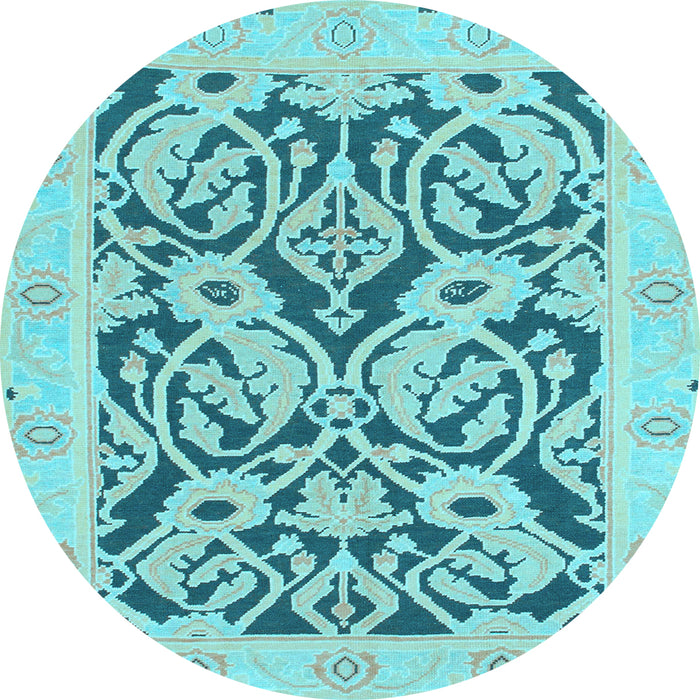 Round Machine Washable Abstract Light Blue Modern Rug, wshabs1139lblu