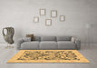 Machine Washable Abstract Brown Modern Rug in a Living Room,, wshabs1139brn