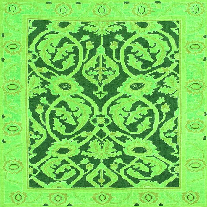 Square Abstract Green Modern Rug, abs1139grn