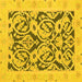 Square Abstract Yellow Modern Rug, abs1139yw