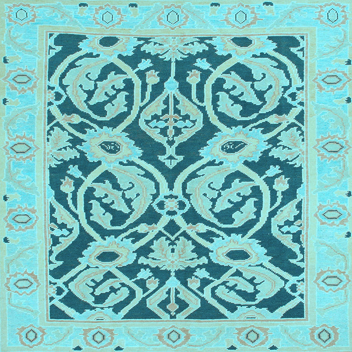 Square Abstract Light Blue Modern Rug, abs1139lblu