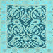 Square Abstract Light Blue Modern Rug, abs1139lblu