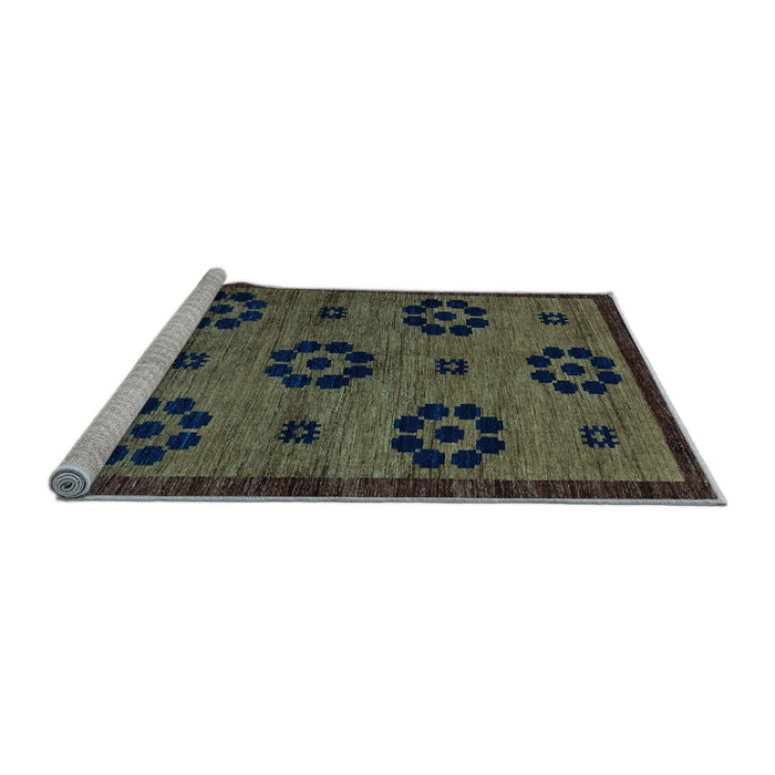 Sideview of Machine Washable Abstract Light Blue Modern Rug, wshabs113lblu