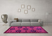 Machine Washable Abstract Pink Modern Rug in a Living Room, wshabs113pnk