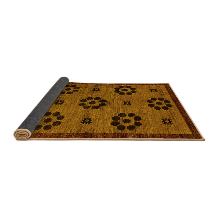 Sideview of Abstract Yellow Modern Rug, abs113yw