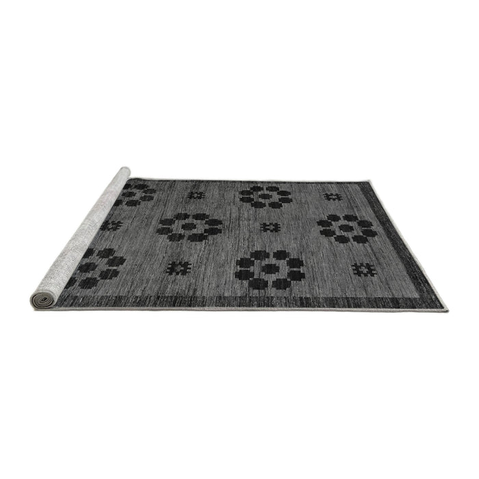 Sideview of Machine Washable Abstract Gray Modern Rug, wshabs113gry