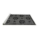 Sideview of Machine Washable Abstract Gray Modern Rug, wshabs113gry