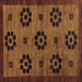 Square Abstract Brown Modern Rug, abs113brn