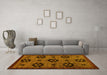 Machine Washable Abstract Yellow Modern Rug in a Living Room, wshabs113yw