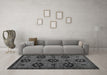 Machine Washable Abstract Gray Modern Rug in a Living Room,, wshabs113gry