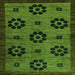 Square Machine Washable Abstract Green Modern Area Rugs, wshabs113grn
