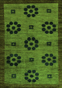 Abstract Green Modern Rug, abs113grn