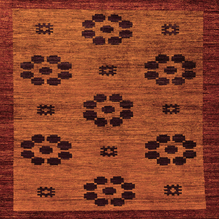 Square Abstract Orange Modern Rug, abs113org