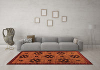 Machine Washable Abstract Orange Modern Rug, wshabs113org