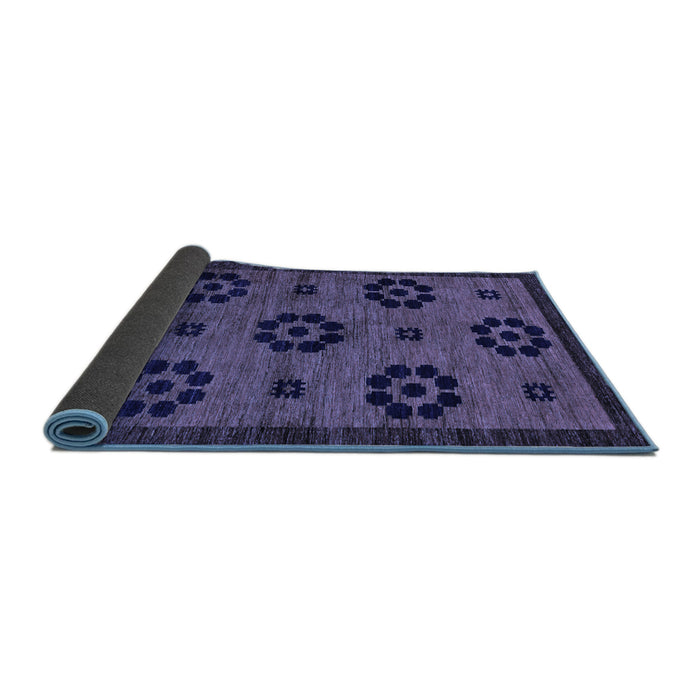 Sideview of Abstract Blue Modern Rug, abs113blu