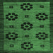 Square Machine Washable Abstract Emerald Green Modern Area Rugs, wshabs113emgrn