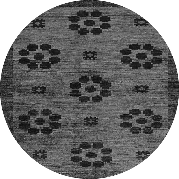 Round Abstract Gray Modern Rug, abs113gry