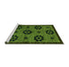 Sideview of Machine Washable Abstract Green Modern Area Rugs, wshabs113grn