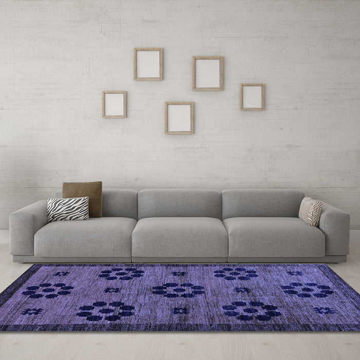 Machine Washable Abstract Blue Modern Rug in a Living Room, wshabs113blu