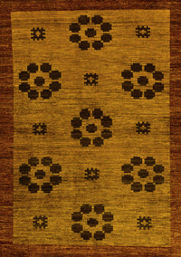 Abstract Yellow Modern Rug, abs113yw