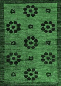 Abstract Emerald Green Modern Rug, abs113emgrn