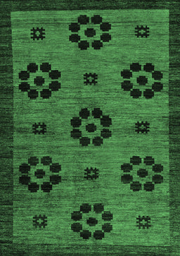 Abstract Emerald Green Modern Rug, abs113emgrn