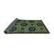 Sideview of Abstract Turquoise Modern Rug, abs113turq