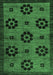 Machine Washable Abstract Emerald Green Modern Area Rugs, wshabs113emgrn