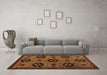 Machine Washable Abstract Brown Modern Rug in a Living Room,, wshabs113brn