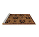 Sideview of Machine Washable Abstract Brown Modern Rug, wshabs113brn