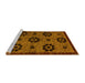 Sideview of Machine Washable Abstract Yellow Modern Rug, wshabs113yw
