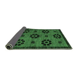 Sideview of Abstract Emerald Green Modern Rug, abs113emgrn