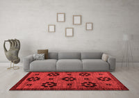 Machine Washable Abstract Red Modern Rug, wshabs113red