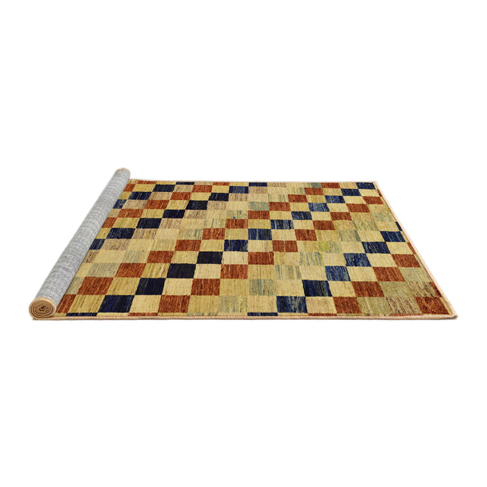 Sideview of Machine Washable Abstract Chestnut Brown Rug, wshabs114