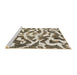 Sideview of Machine Washable Abstract Brown Rug, wshabs1140