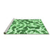 Sideview of Machine Washable Abstract Emerald Green Modern Area Rugs, wshabs1140emgrn