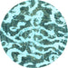 Round Abstract Light Blue Modern Rug, abs1140lblu